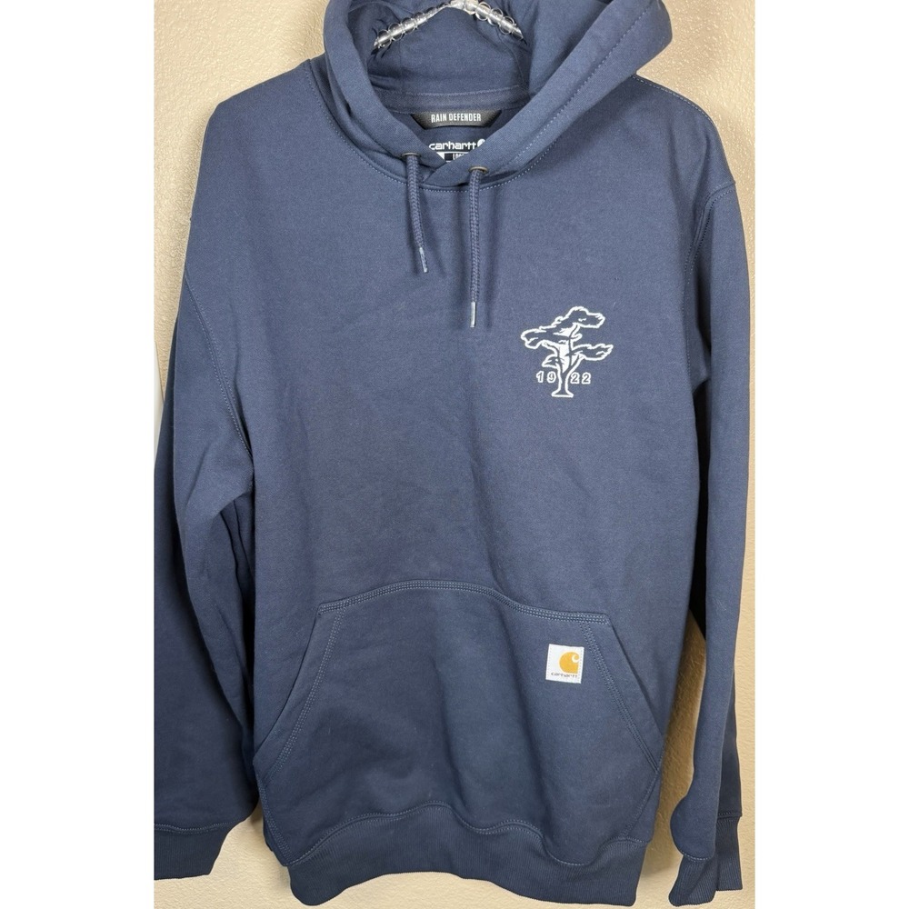 NWT Carhartt Rain Defender Hoodie M Loose Fit Heavyweight Navy Sweatshirt TS0615